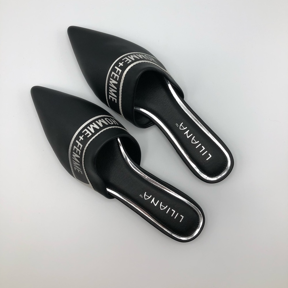 Homme Femme Print Pointy Toe Loafer Flat